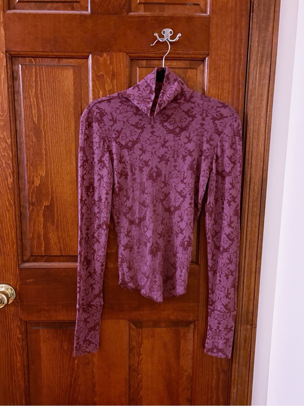 FREE PEOPLE Intimately FP You and I Long Sleeve Top Knit Acai Plum NWOT Sz XS